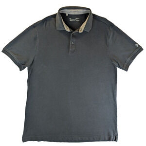 Under Armor Polo Medium Heatgear Men's Short Sleeve Loose Fit Black Performance